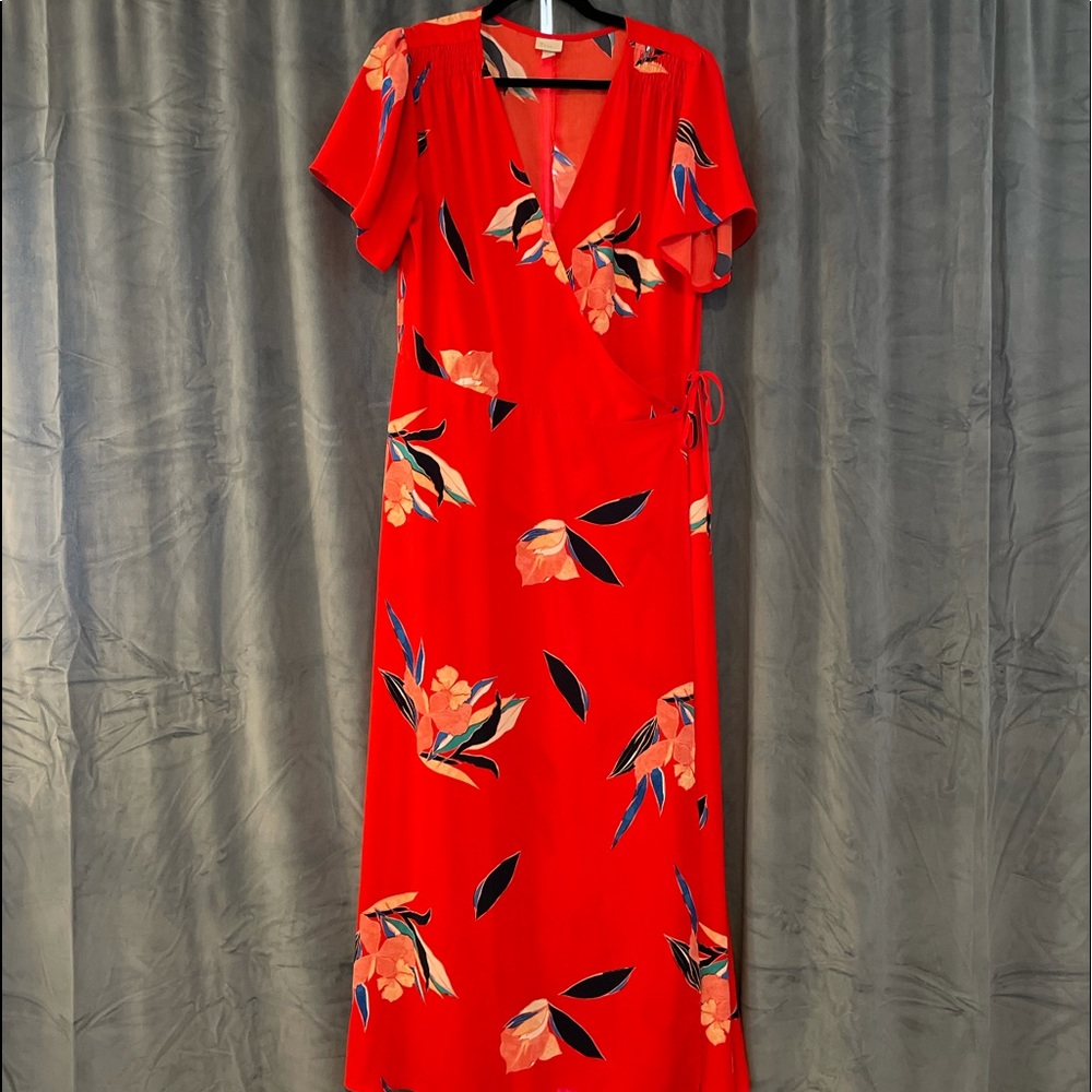Red floral dress